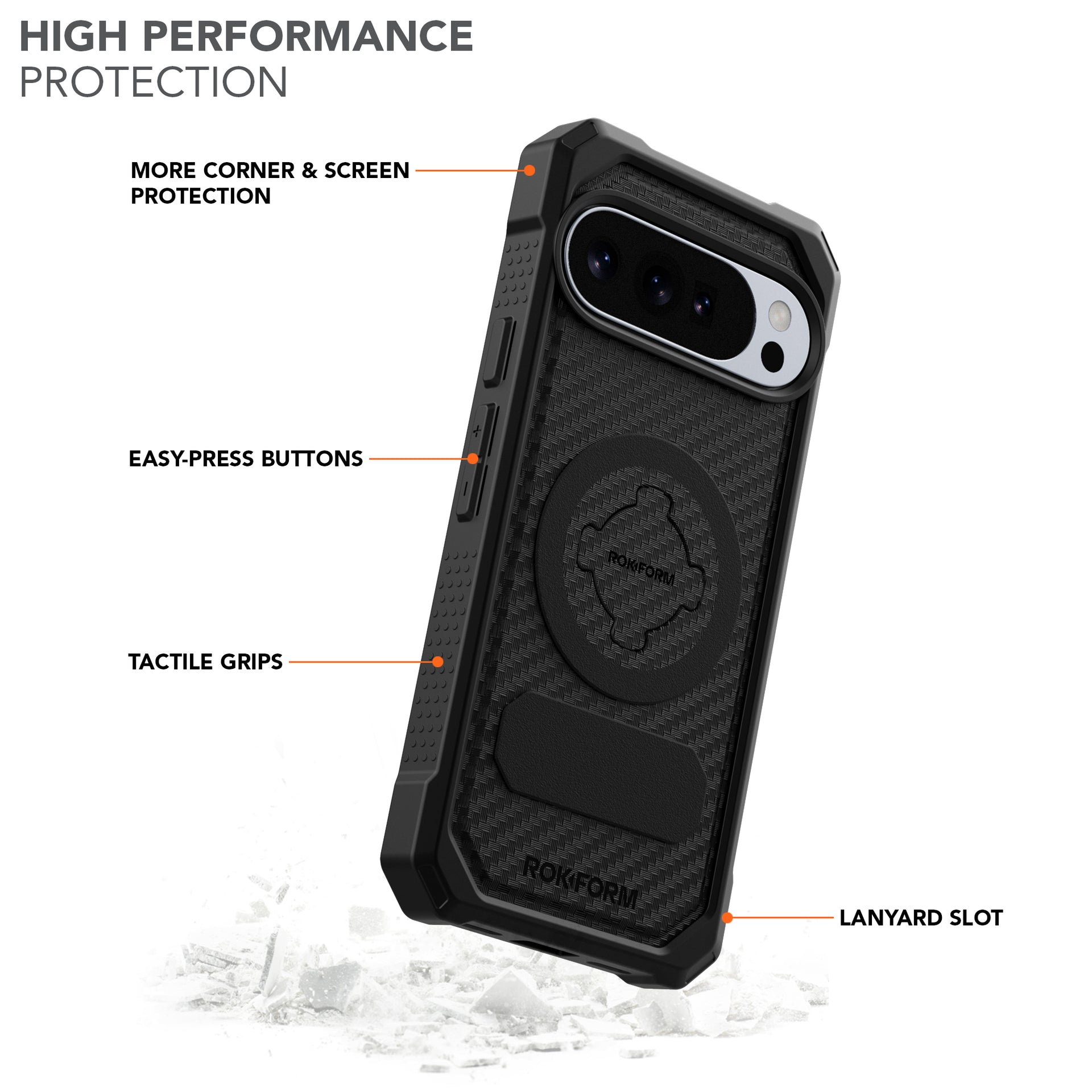 Google Pixel 10 Pro XL Rugged Case Black with High Performance Protection