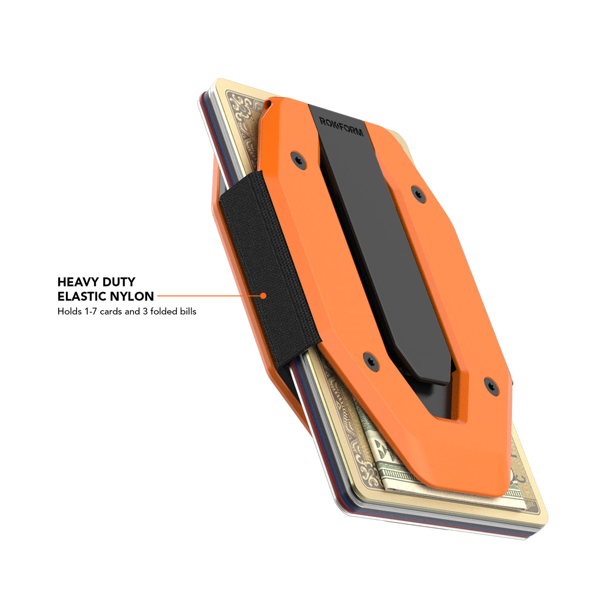 Limited Edition Orange/Black Fuzion Magnetic Wallet with Black Stand