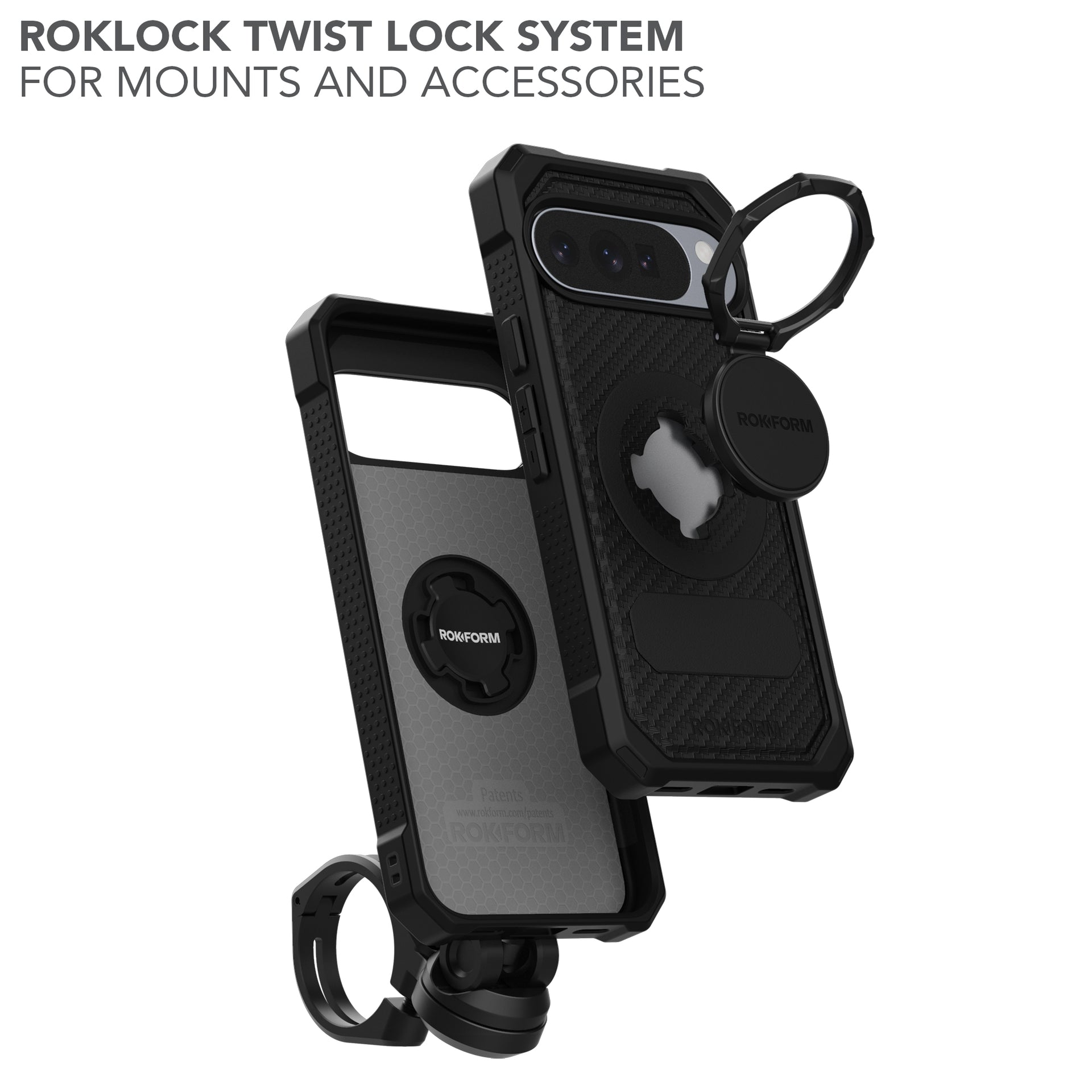 Google Pixel 10 Pro XL Rugged Case Black with Roklock® Twist Lock System