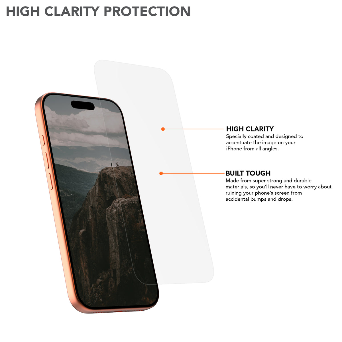iPhone 17 Pro Tempered Glass Screen Protector with High Clarity Protection