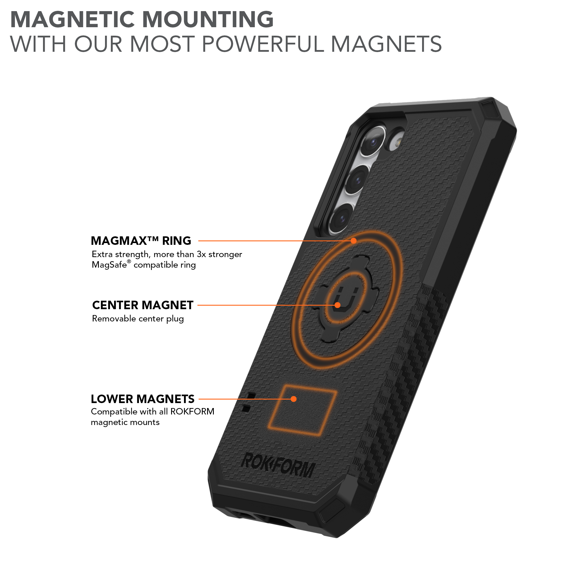 Magnetic Samsung Galaxy S23+ 5G Rugged Case