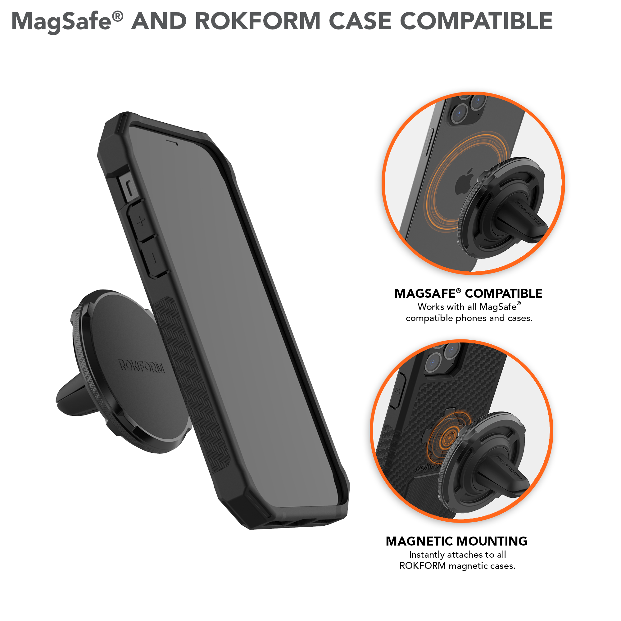 Rokform Magnetic Phone Vent Mount - MagSafe® Compatible