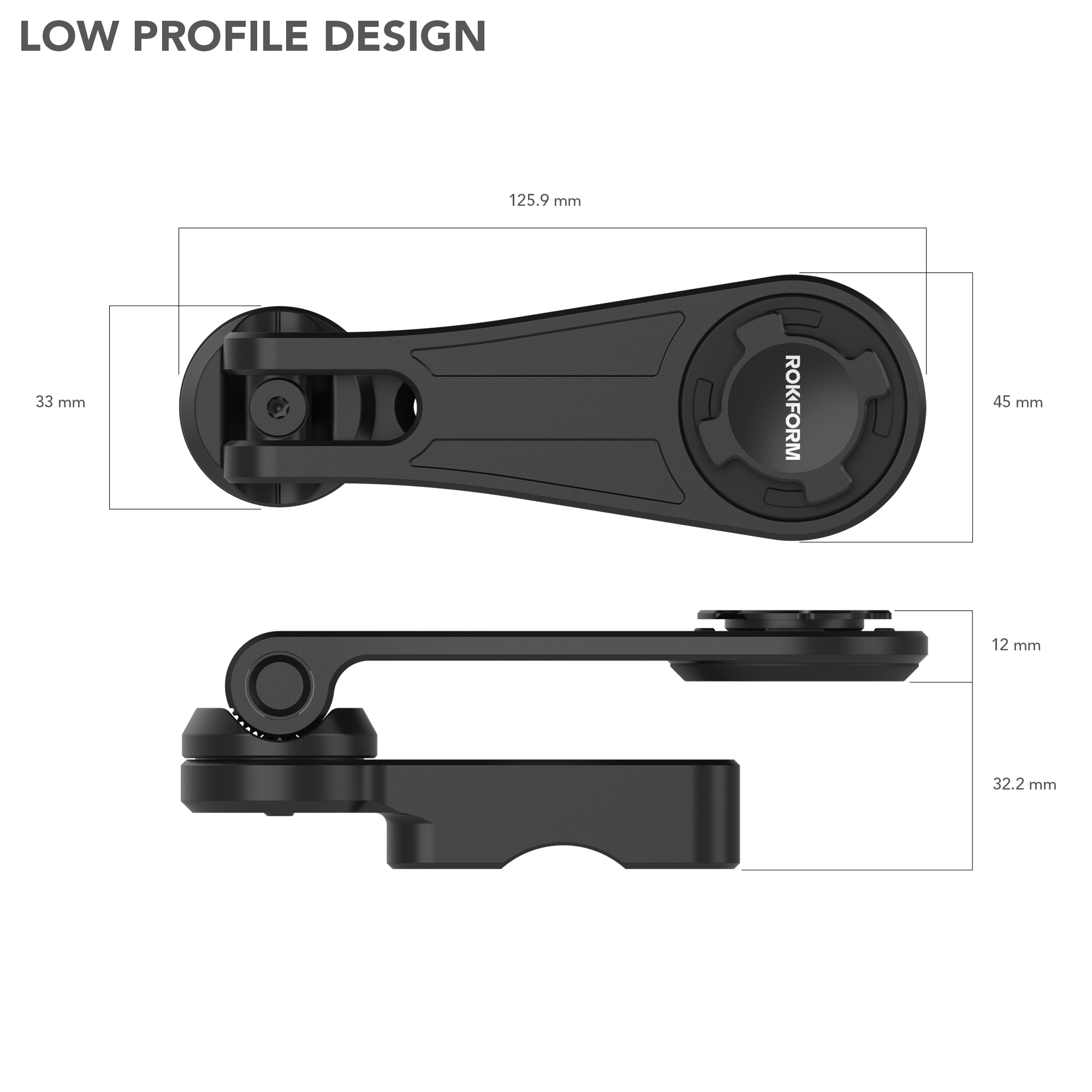 Low Profile Rokform Pro Series Motorcycle Perch Phone Mount