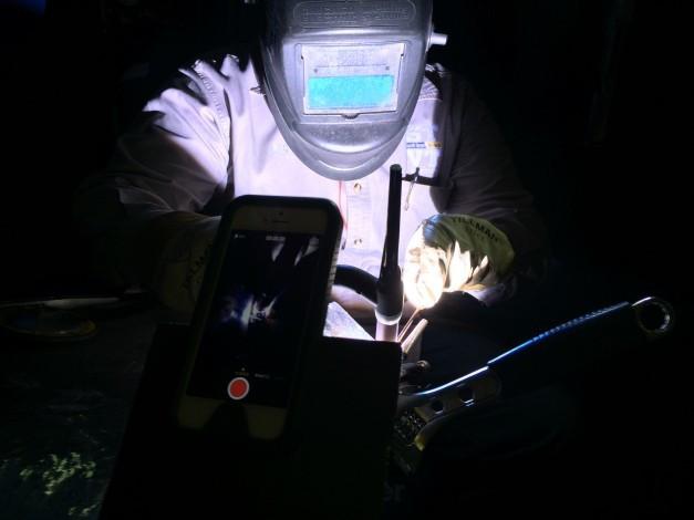 Welder using Rokform Magnetic Case