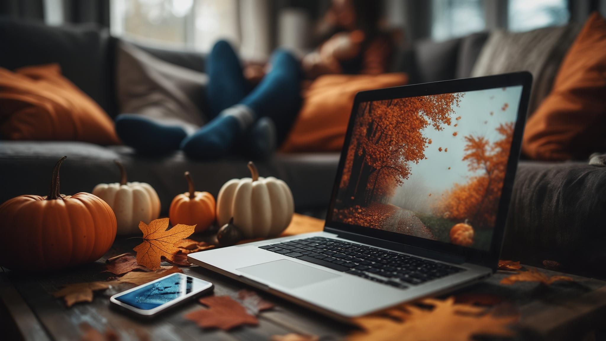 cozy fall phone wallpaper