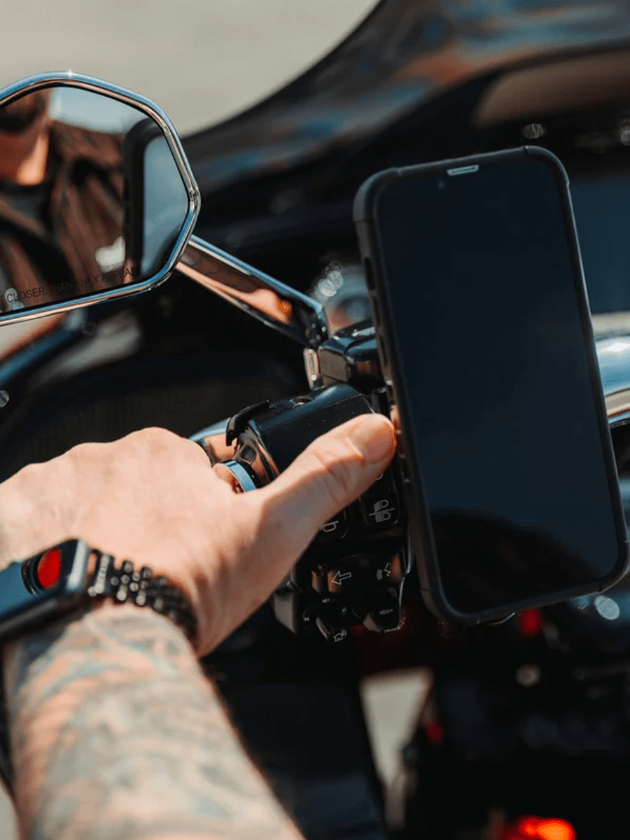 Indian motorcycle ready for motorcycle season with the ROKFORM Universal Ball Adapter Mount