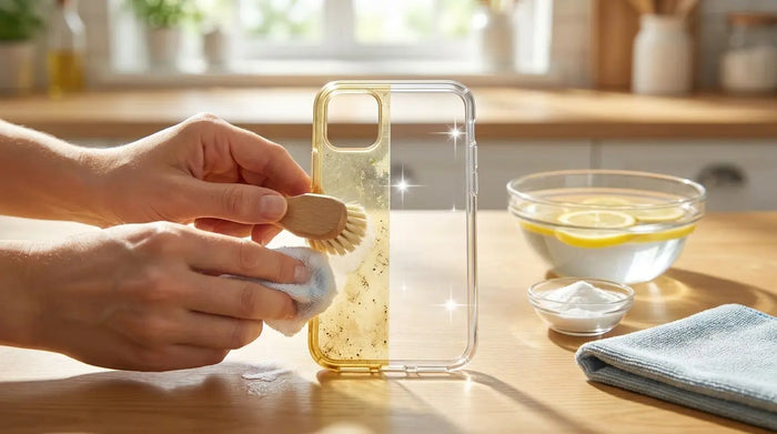 how to clean clear phone case