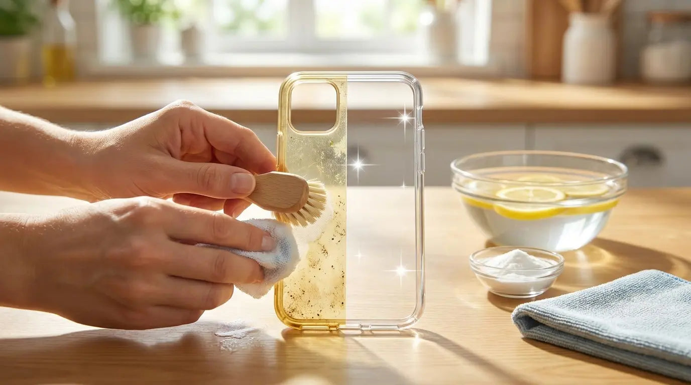 how to clean clear phone case