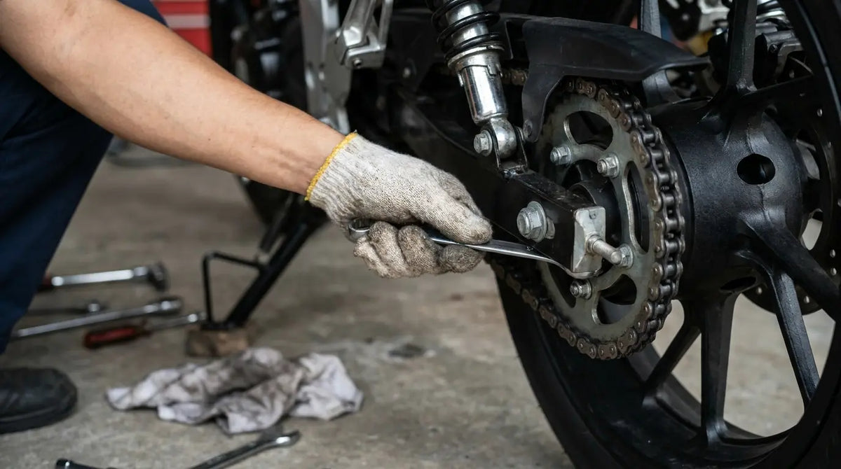 how to tighten motorcycle chain