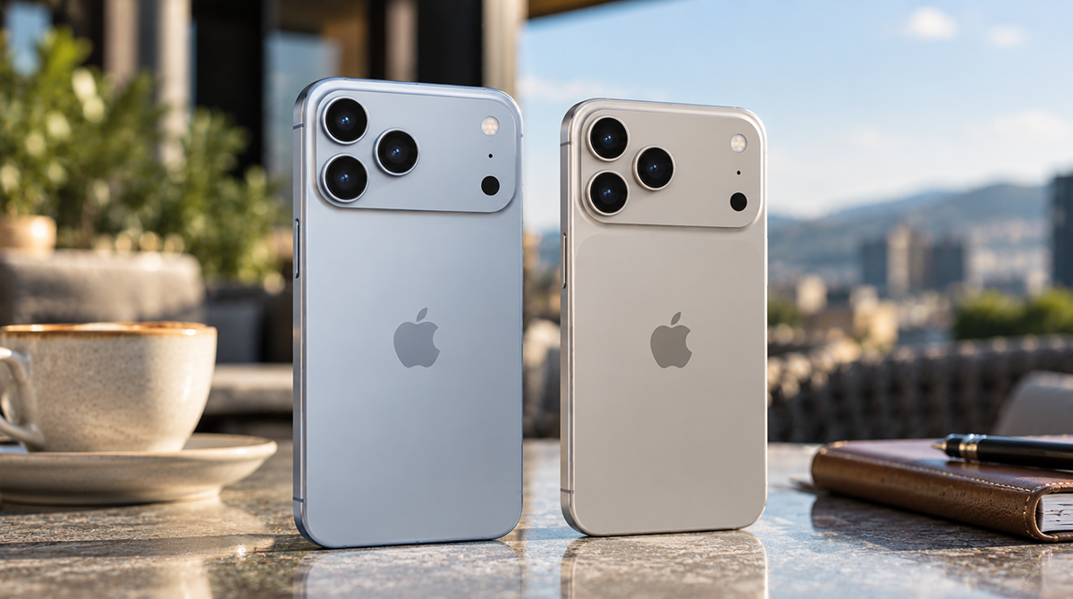 A side-by-side look at the evolution of the Pro series, comparing the rear camera design and build of the iPhone 18 Pro (left) against the iPhone 17 Pro (right)