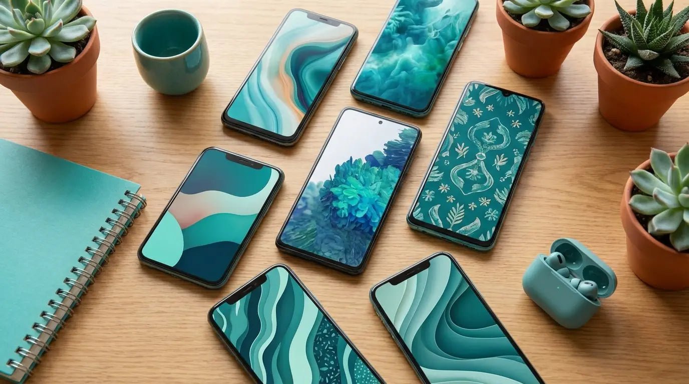 teal phone wallpaper