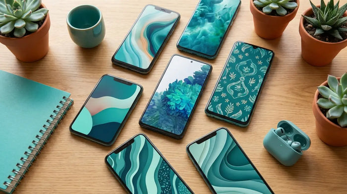 teal phone wallpaper