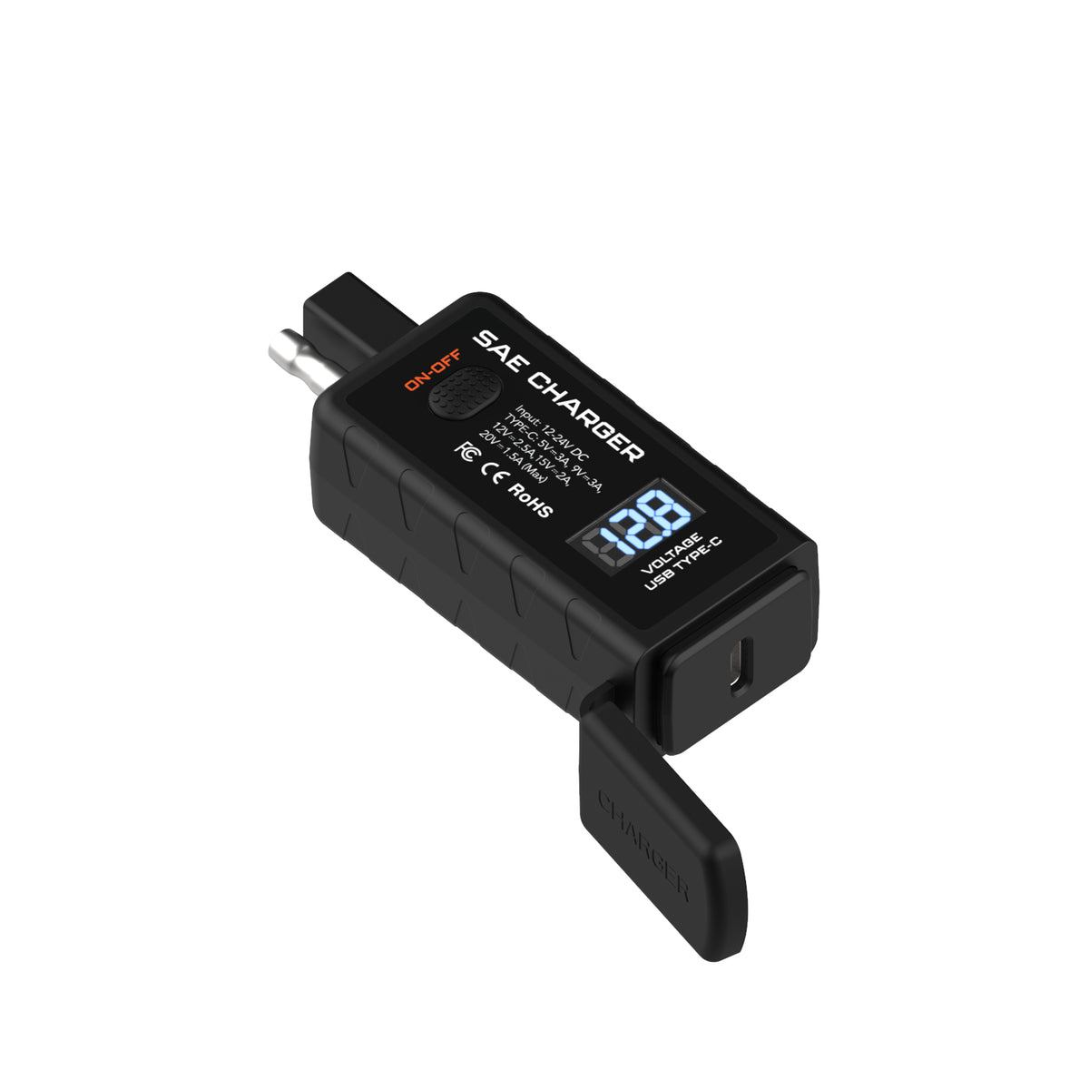 Motorcycle 12V to USB-C Adapter Feature