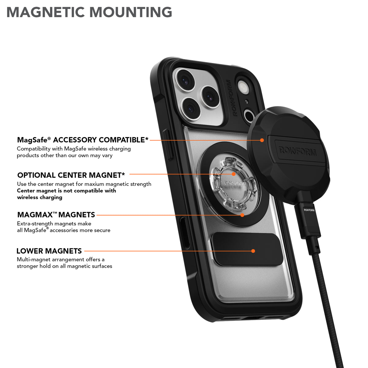 iPhone 17 Pro Max Crystal Case with Magnetic Mounting