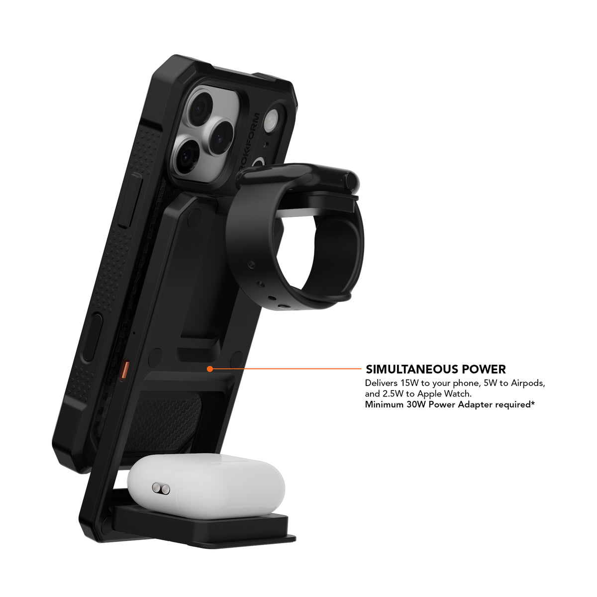 3-in-1 Foldable Wireless Charging Stand with Simultaneous power feature