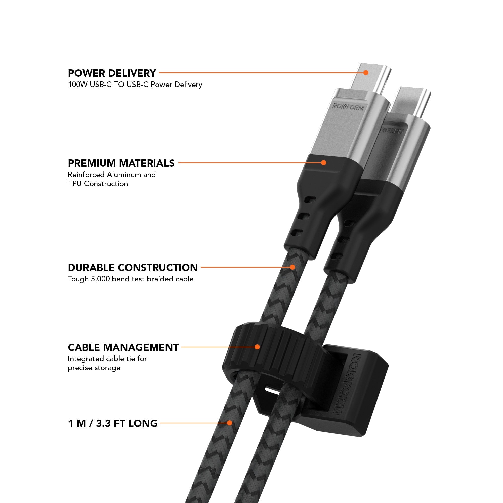 Câble de charge USB-C PowerTrip 100W