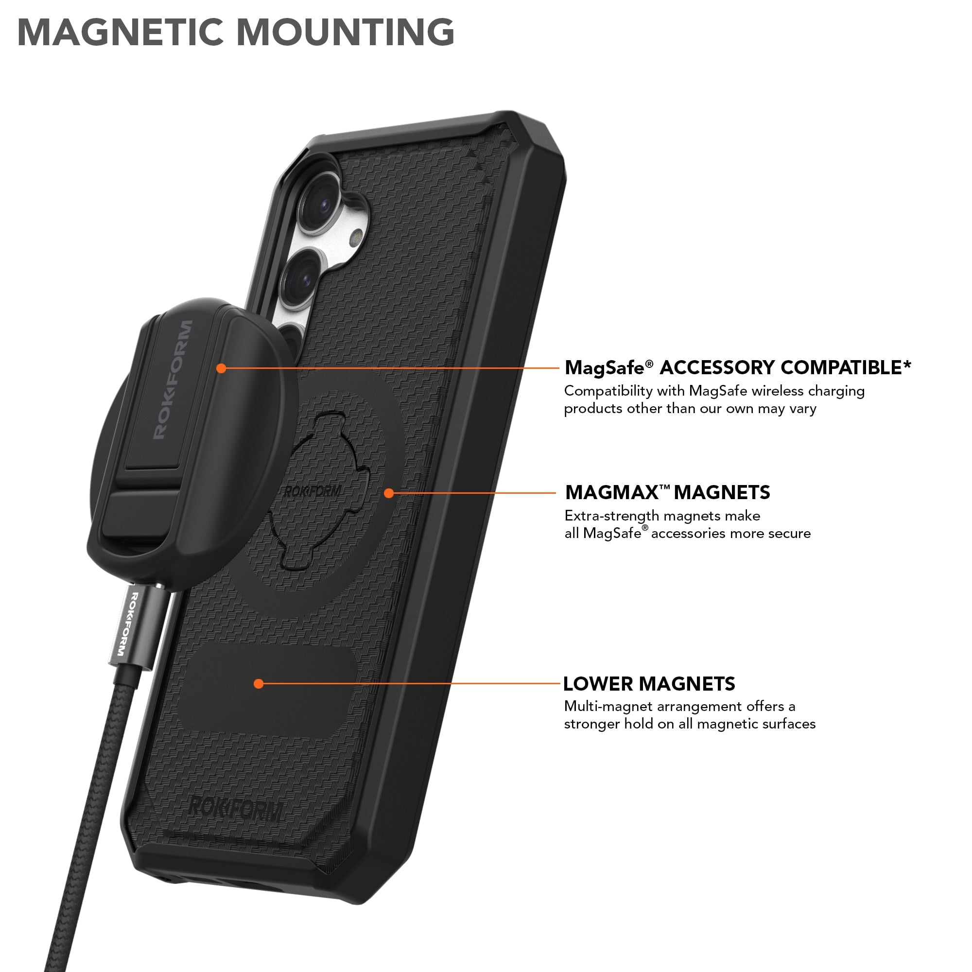 For Samsung Galaxy S24 Ultra S24+ Rugged Magnetic Clear Case w/ Screen  Protector