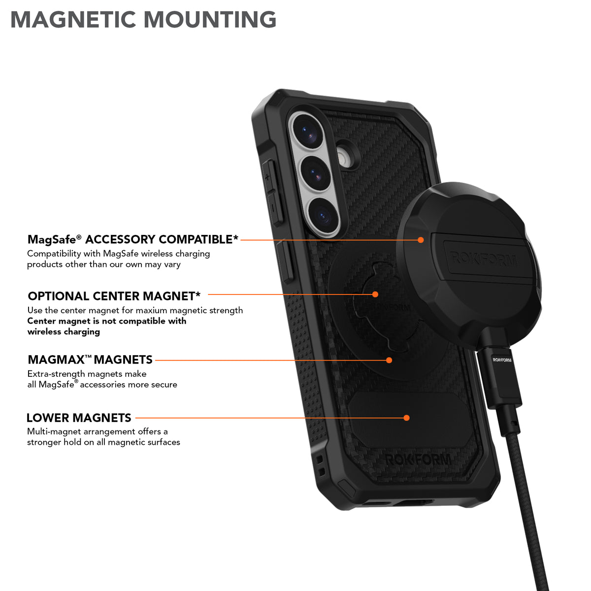 Samsung Galaxy S26 Rugged Phone Case with Magnetic Mounting