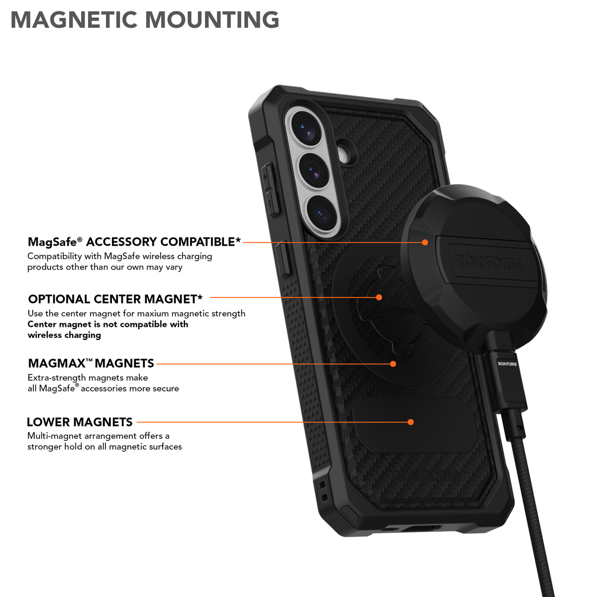 Samsung Galaxy S26+ Rugged Phone Case with Magnetic Mounting