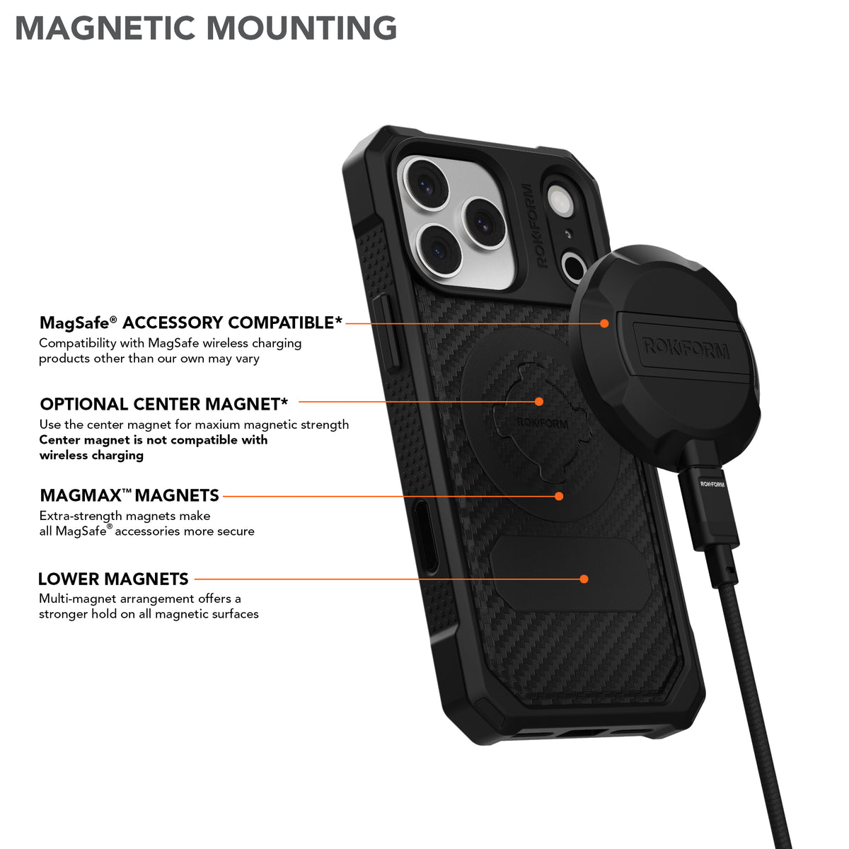 iPhone 17 Pro Max Rugged Case with Magnetic Mounting