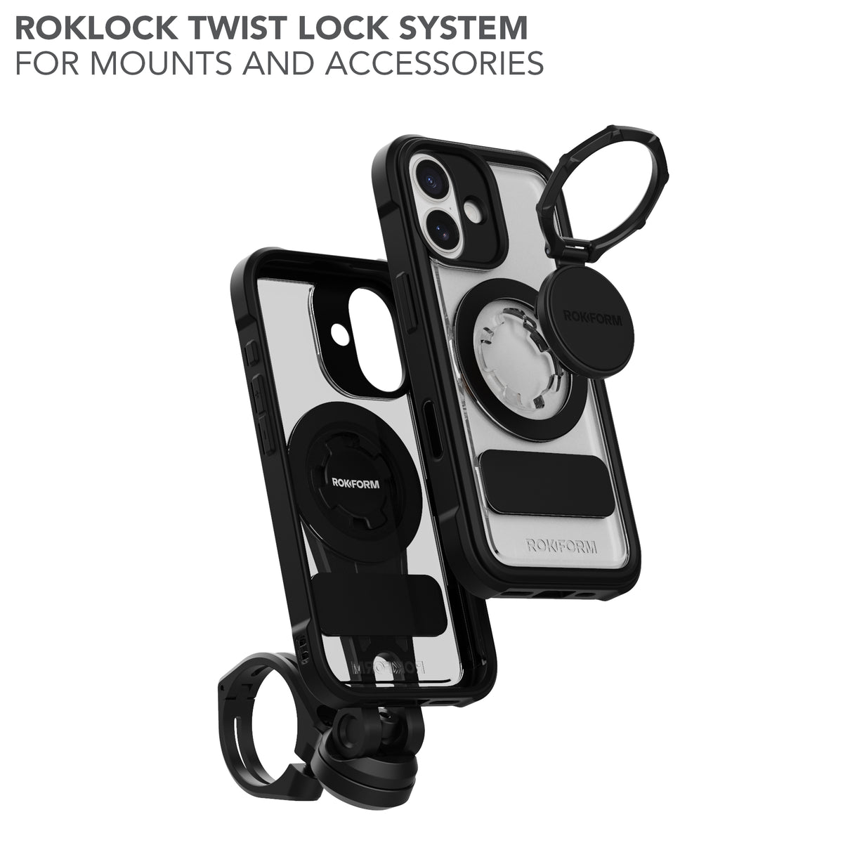 iPhone 17 Crystal Case with Roklock™ twist lock system for mounts and accessories