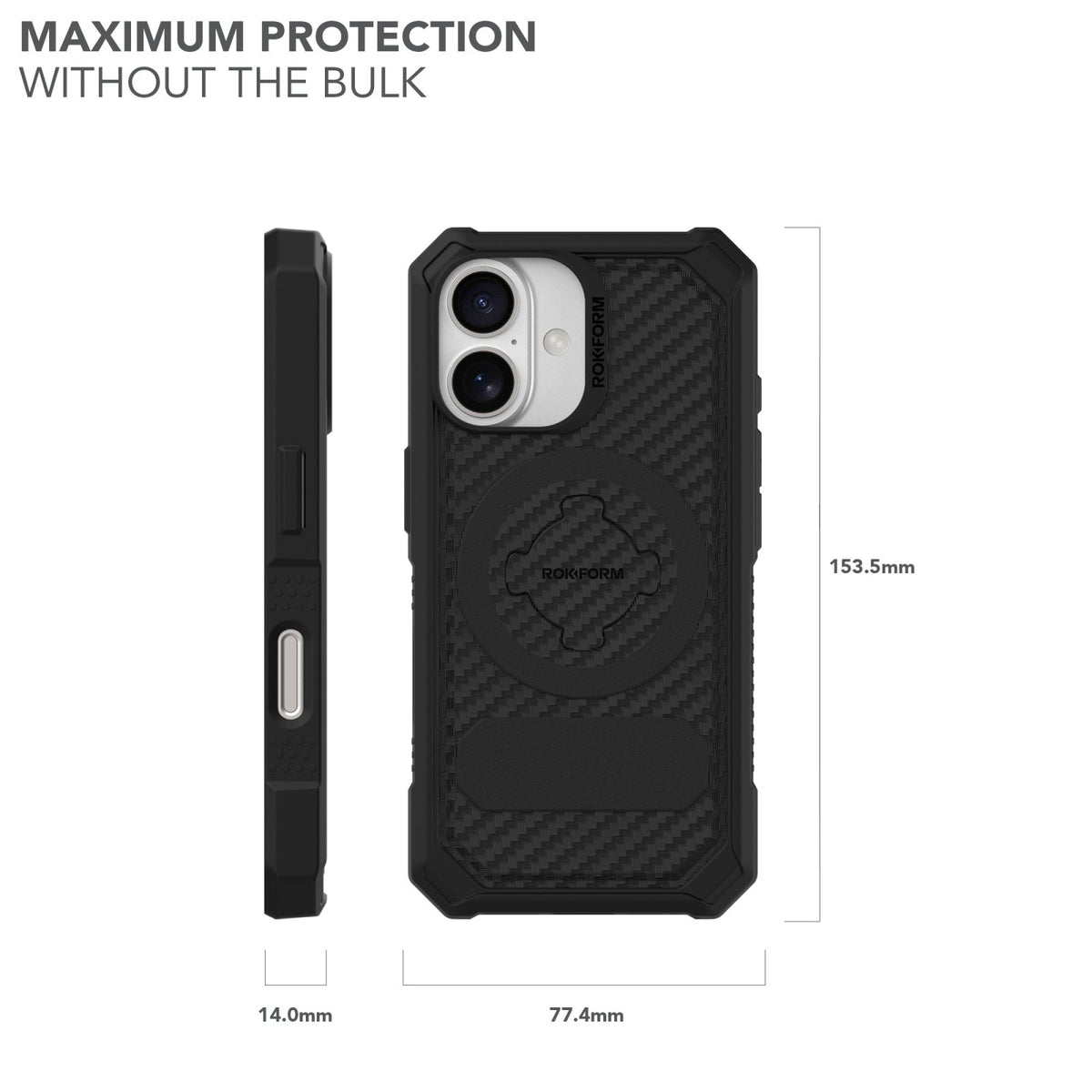 Rokform Rugged Case Compatible with iPhone 16, Magnetic Cover (Black) Rokform Rugged Case Compatible with iPhone 16, Magnetic Cover (Black)
