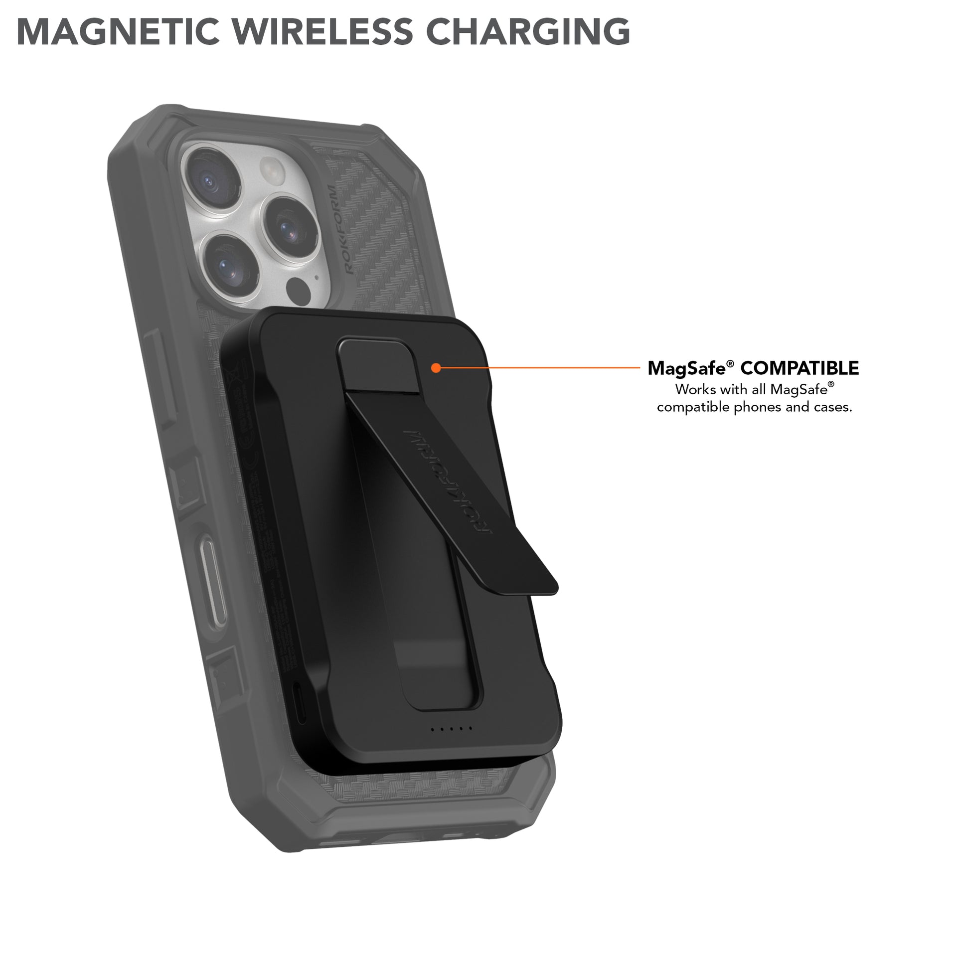 5000mAh Wireless Magnetic Powerbank with Stand and Magnetic Wireless Charging