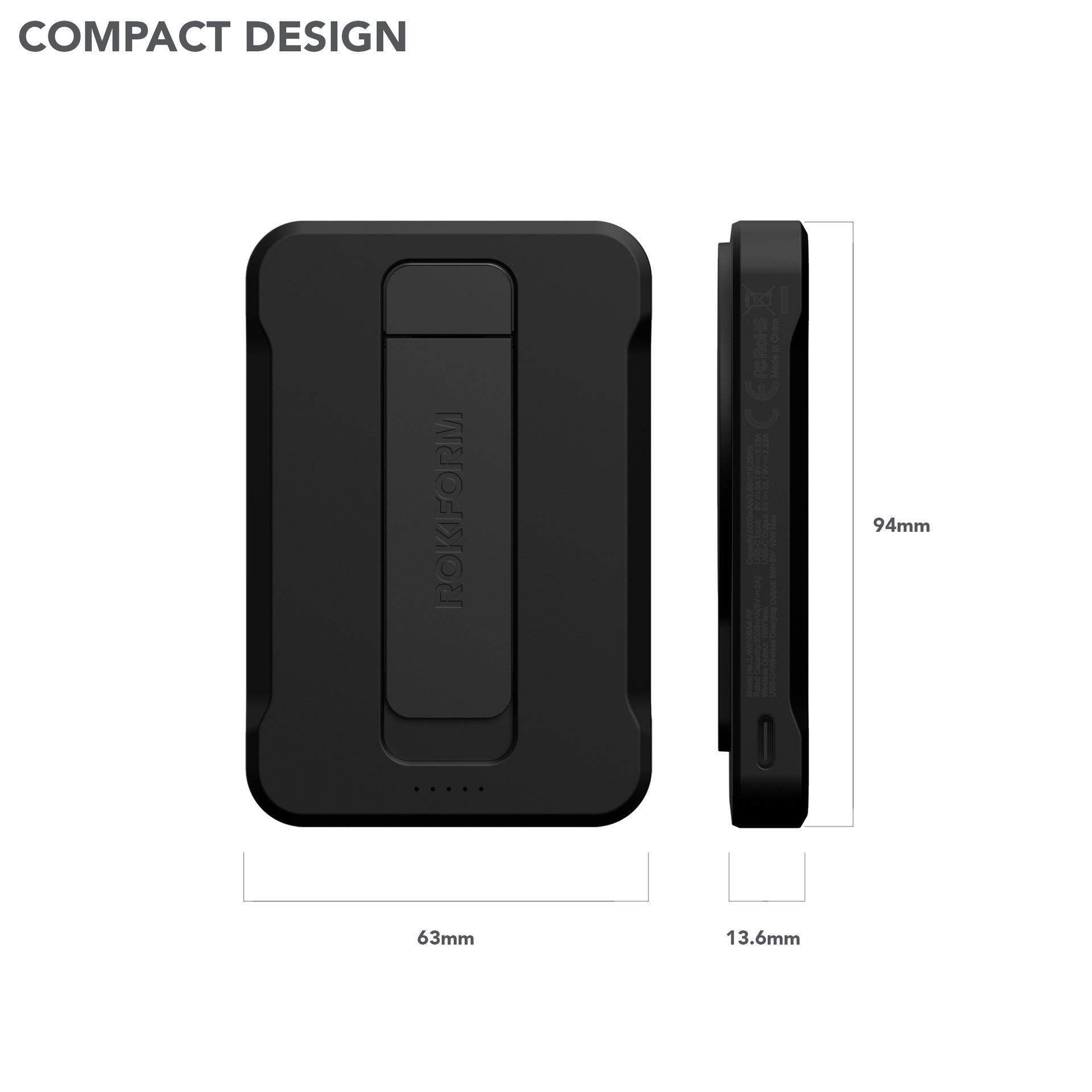 5000mAh Wireless Magnetic Powerbank with Stand and Compact Design