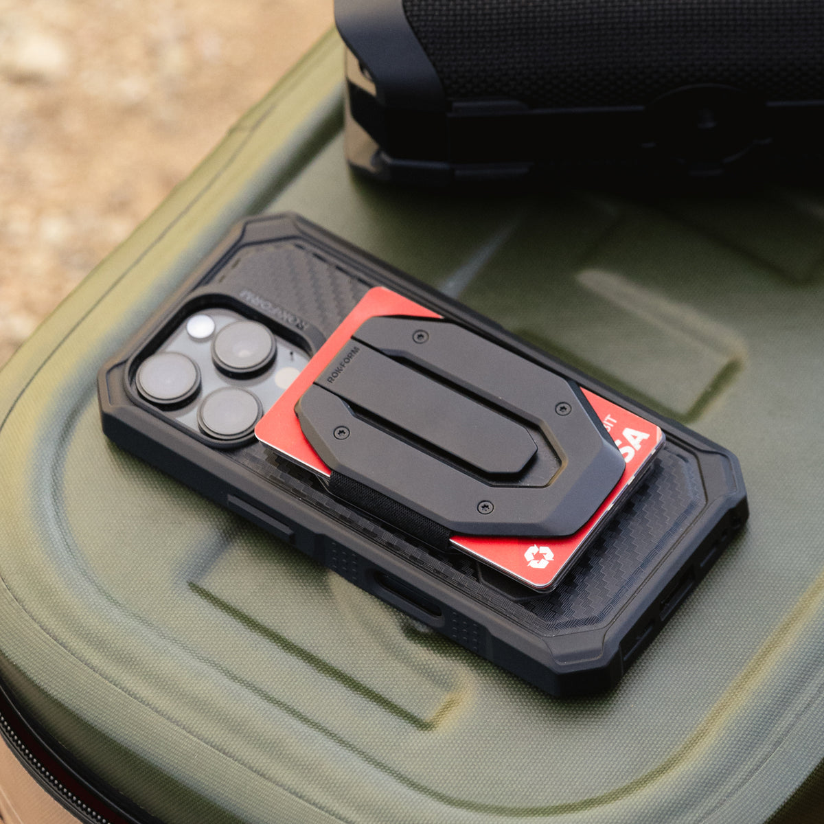 Rokform Fuzion Wallet on Rugged Case