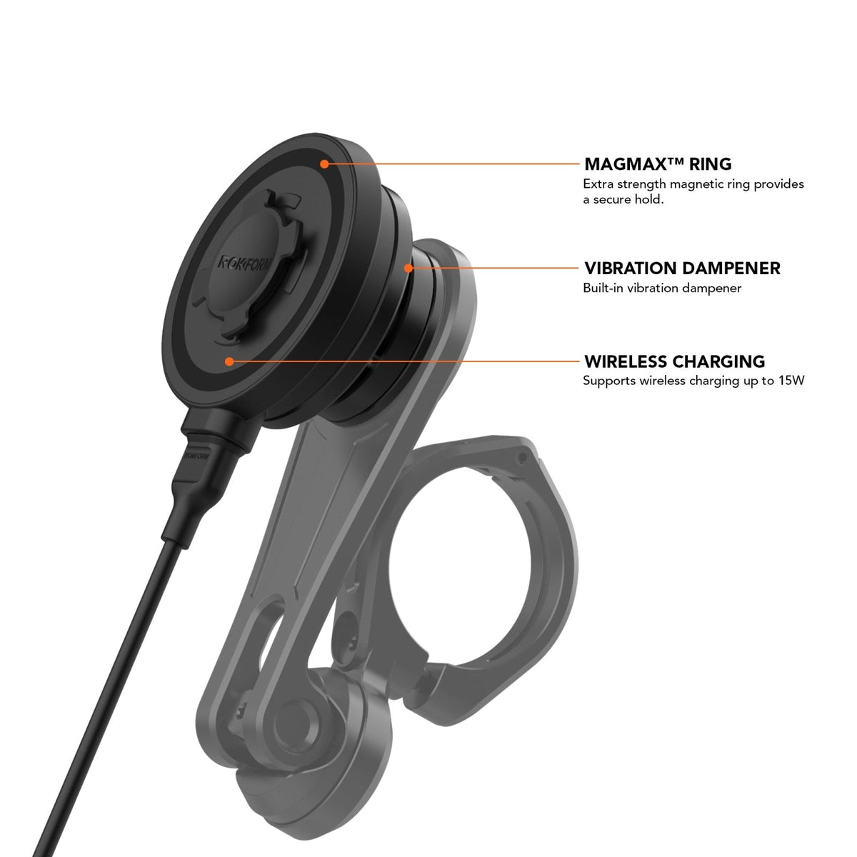 Motorcycle Phone Charging Mount - RokLock Charging Head | Rokform.com Motorcycle Phone Charging Mount - RokLock Charging Head | Rokform.com