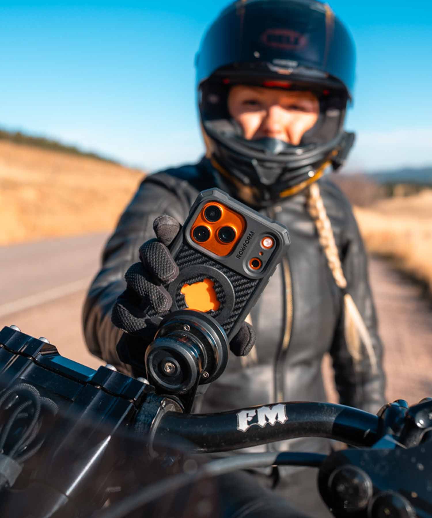Motorcycle Handlebar Mount + 15W Charging Head w/ Vibration Dampener Kit
