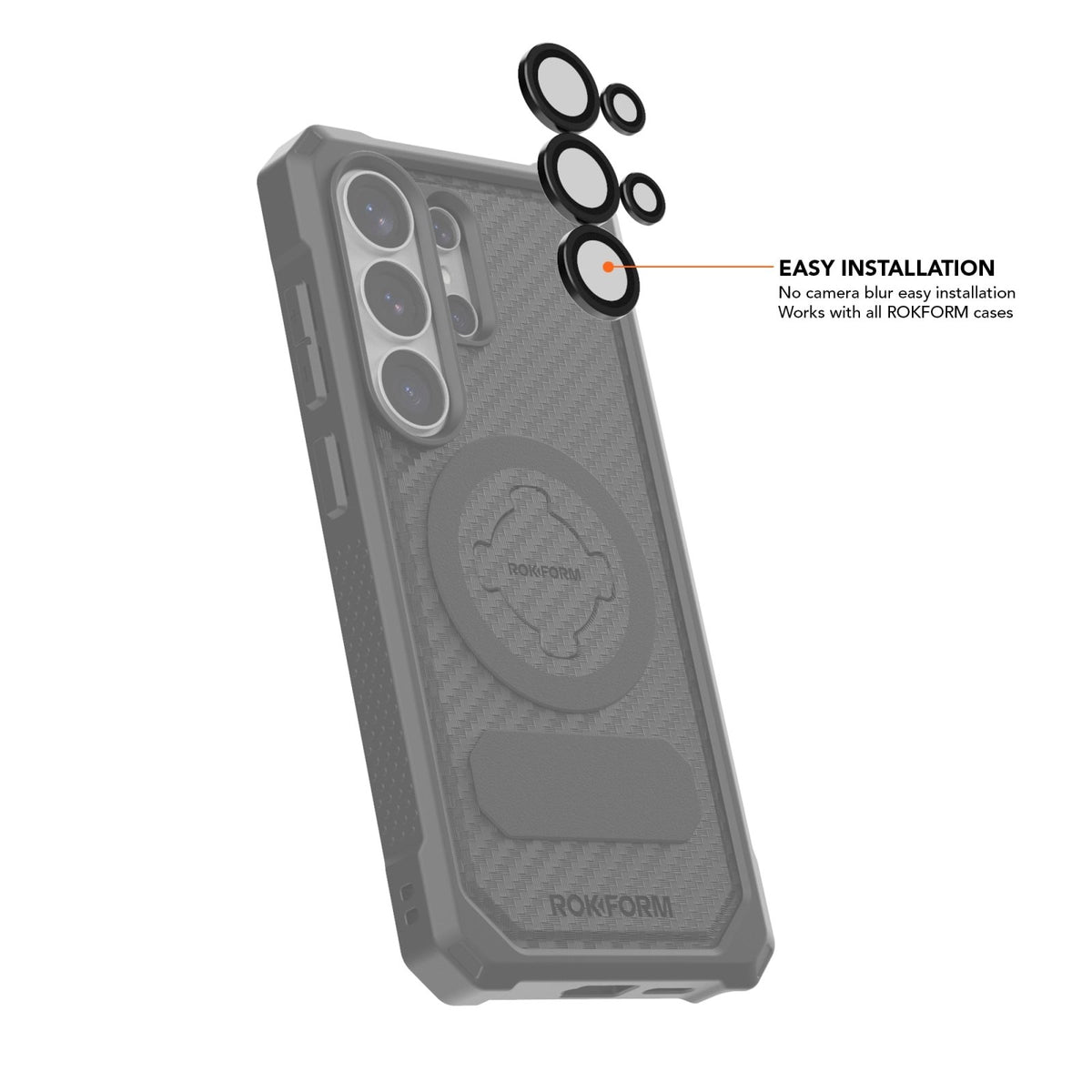Detailing the easy installation of the S26 Camera Lens Protector. 