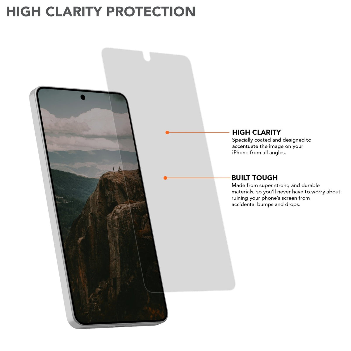 Samsung Galaxy S26+ Tempered Glass Screen Protector (2 Pack) with High Clarity Protection