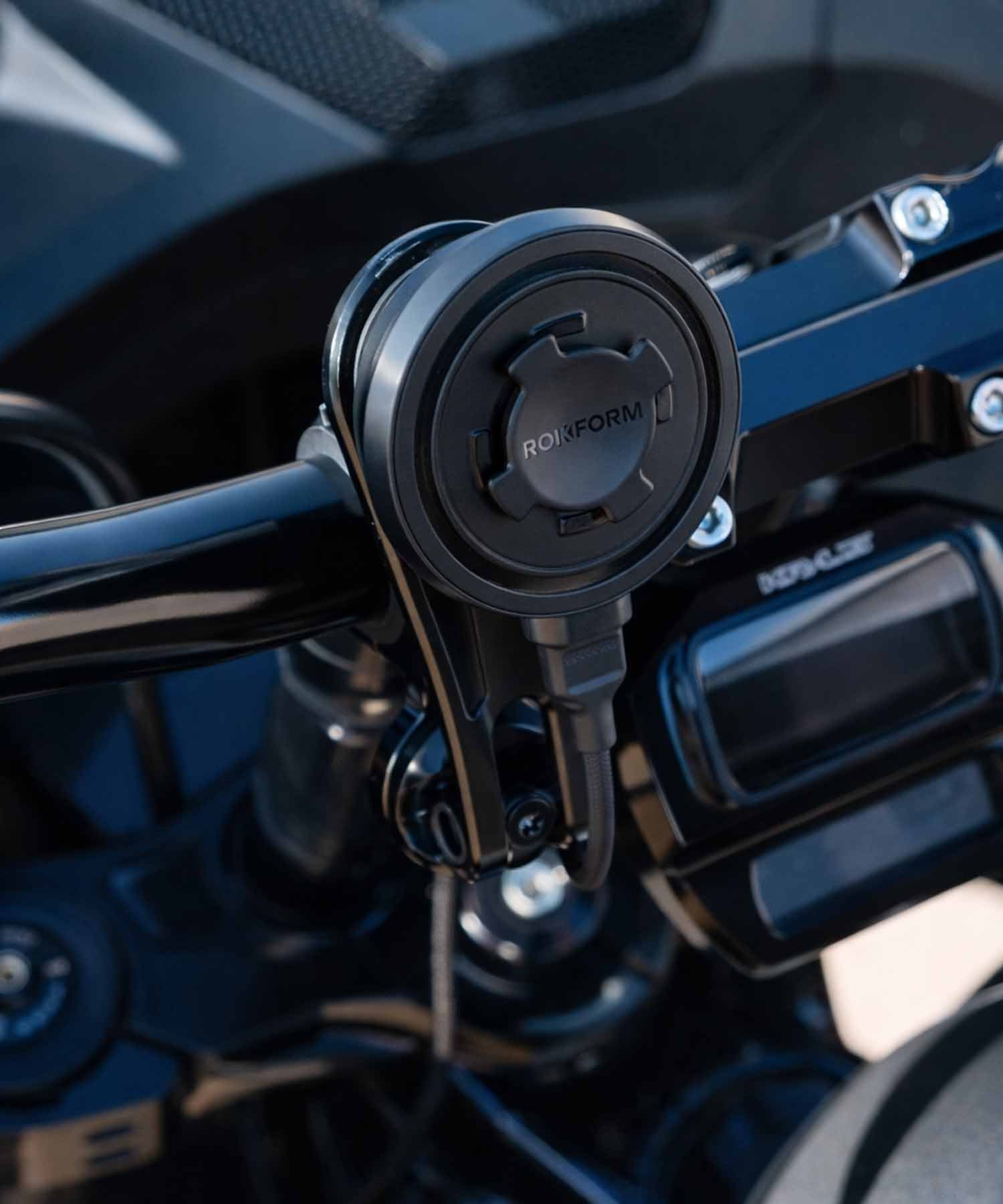 Motorcycle Handlebar Mount + 15W Charging Head w/ Vibration Dampener Kit
