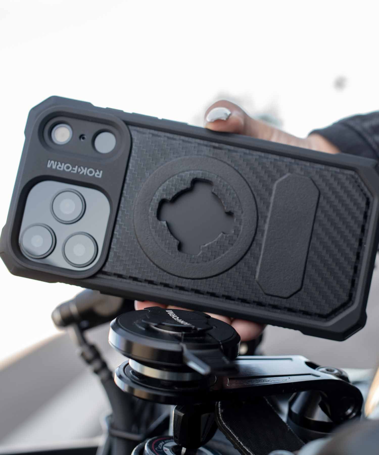 Motorcycle Handlebar Mount + 15W Charging Head w/ Vibration Dampener Kit
