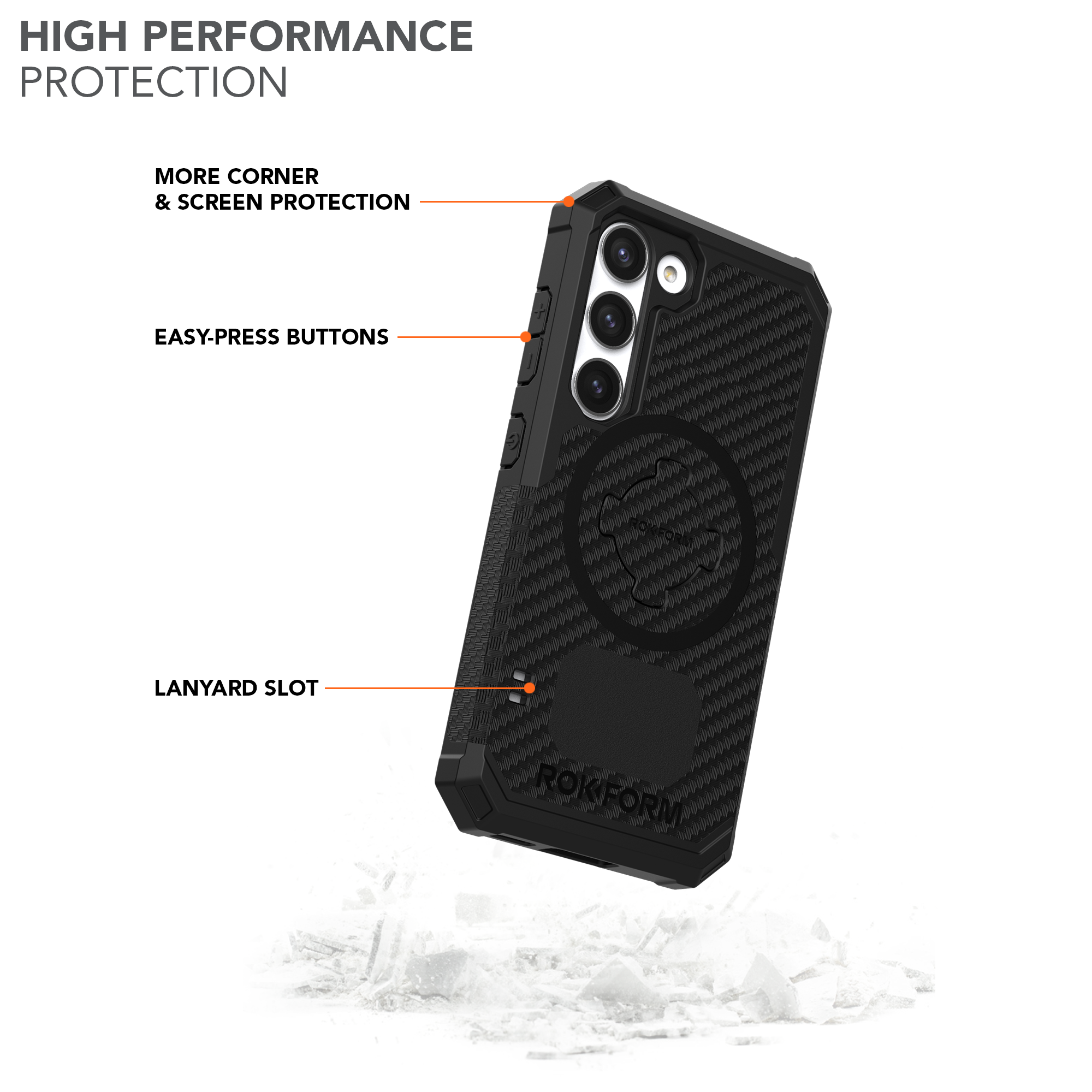 Base S23 256GB Phantom Black with Spigen Rugged Armor Carbon : r