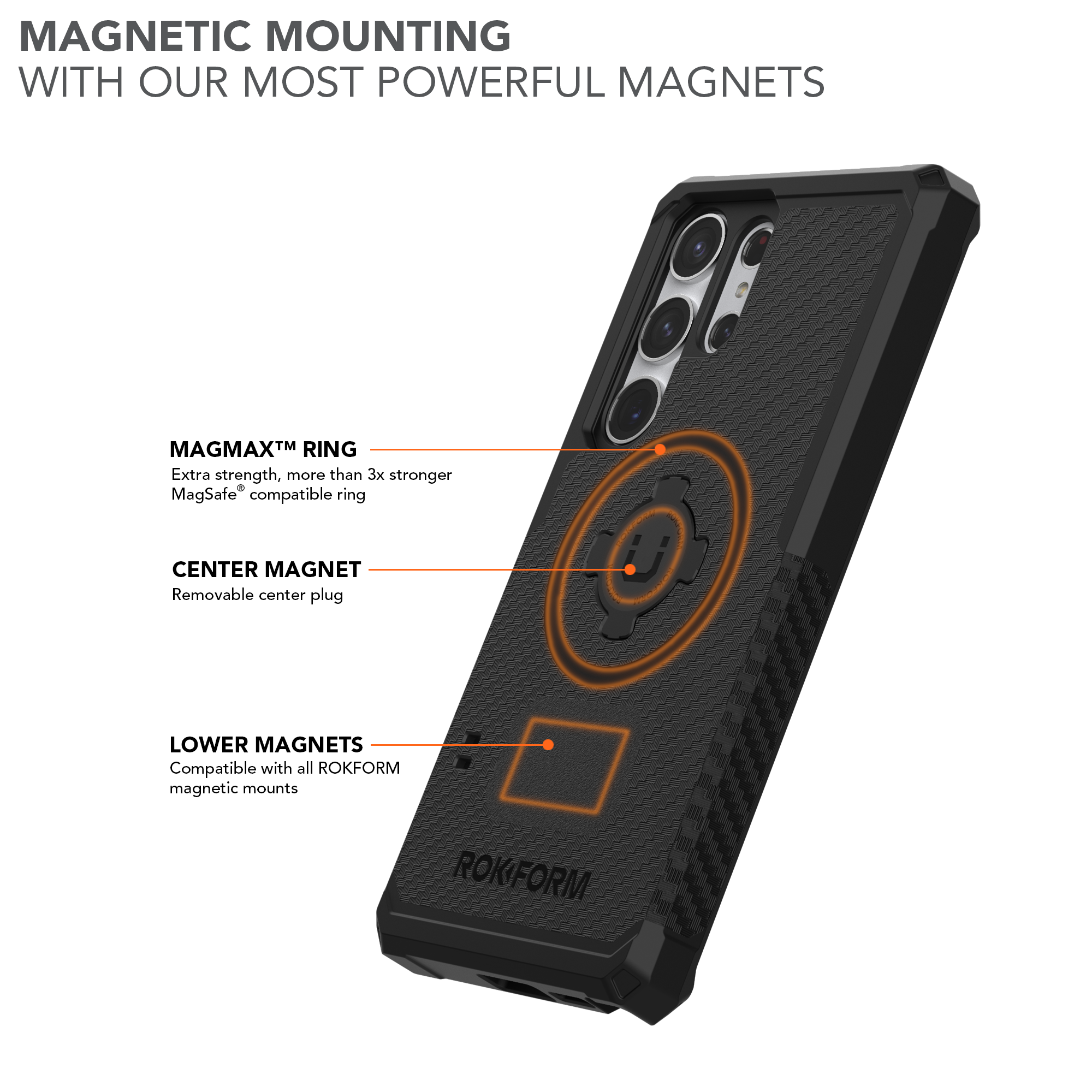 Support de téléphone de tableau de bord magnétique pour voiture, conception  entièrement métallique, support de voiture Magsafe compatible avec la