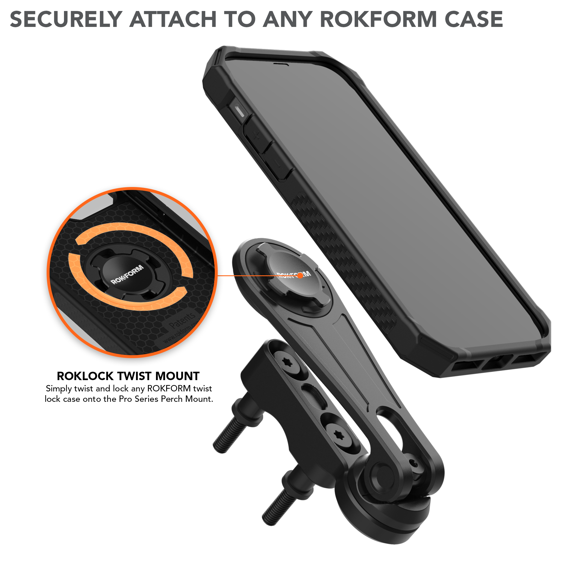 Secure Rokform Pro Series Motorcycle Perch Phone Mount