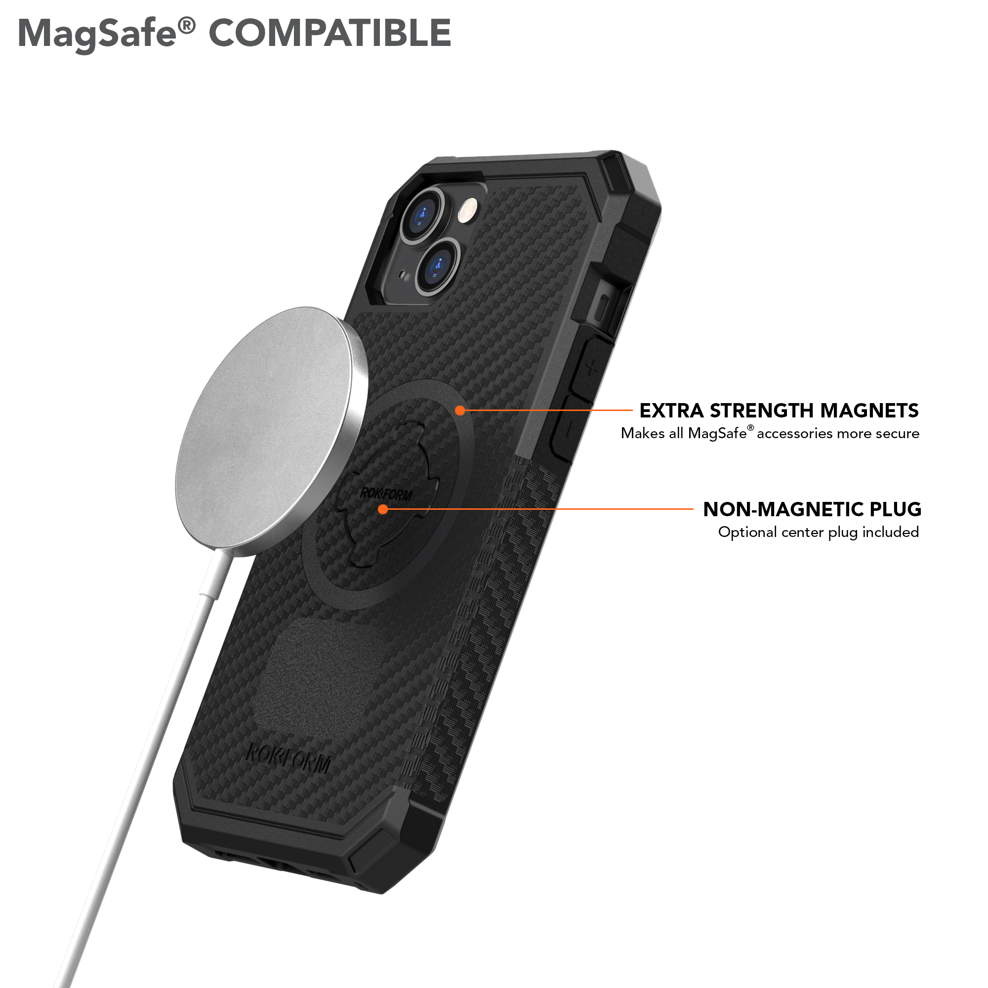Magnetic iPhone 14 Plus Rugged Case, MagSafe® Compatible